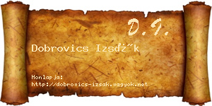 Dobrovics Izsák névjegykártya